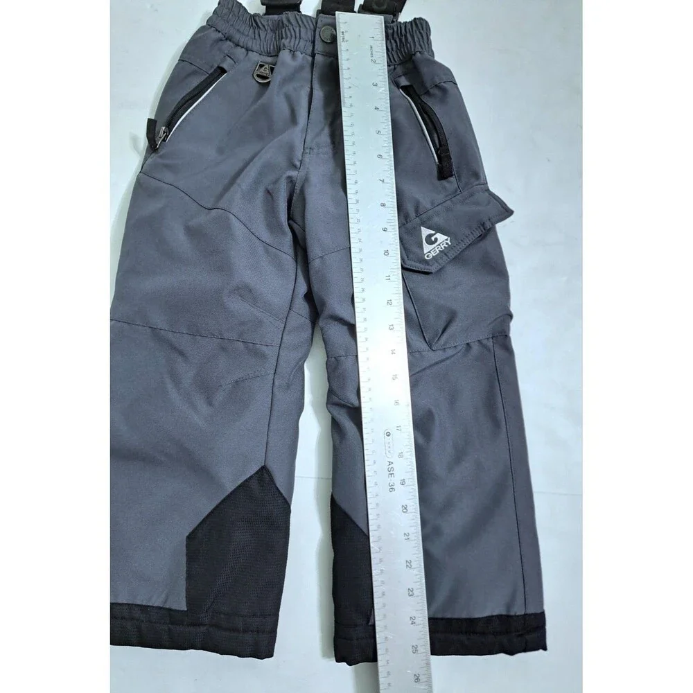 Gerry Ski Bib Youth Size XS 5/6 Gray Snowboarding Snow Pants Suspender Boys